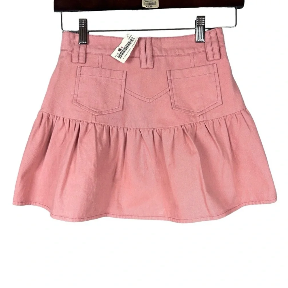 New LoveShackFancy Dock Mini Skirt Tuscany Pink Cotton 0 - Picture 3 of 12